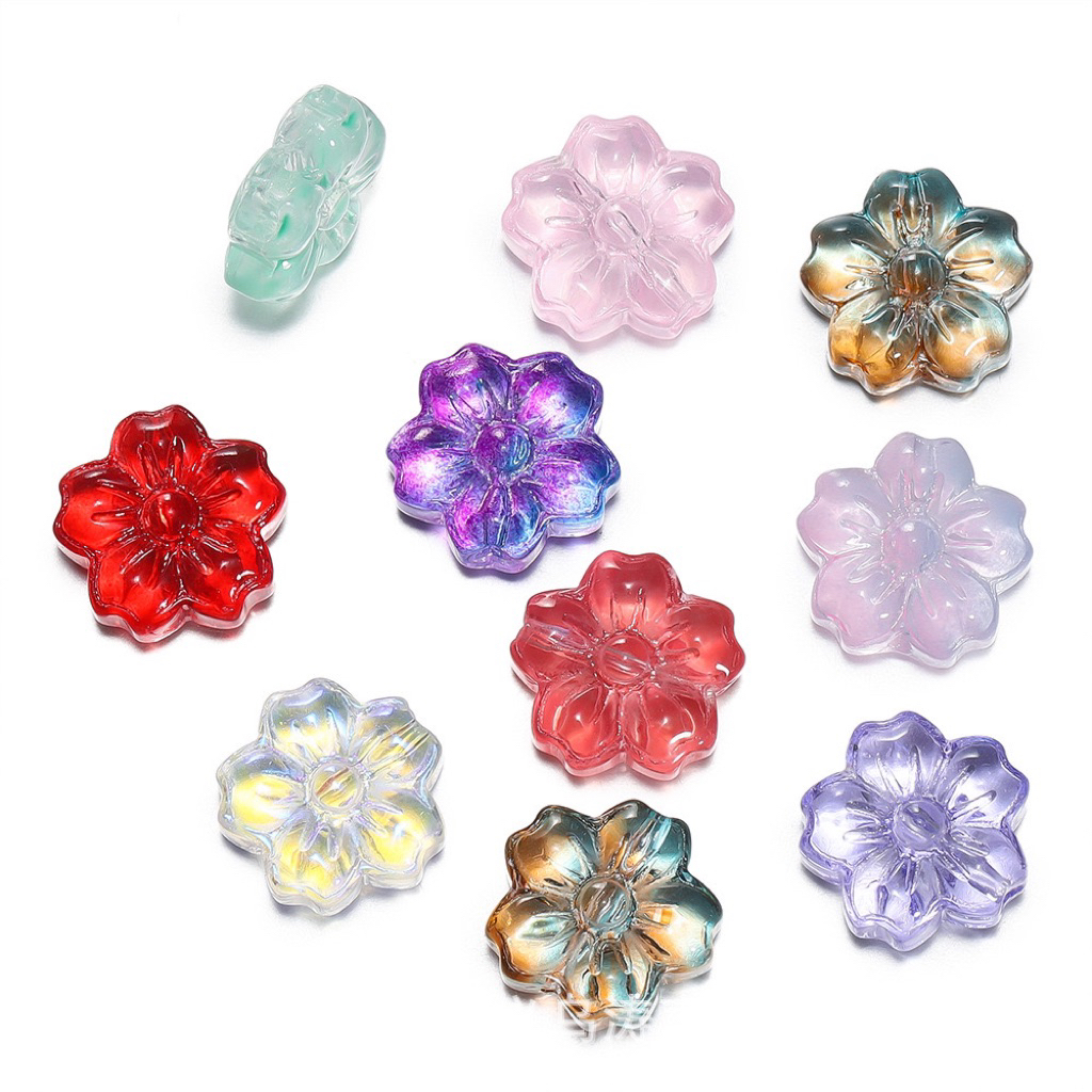 (1Pcs) M51 Manik Kaca Bunga Daisy 13mm