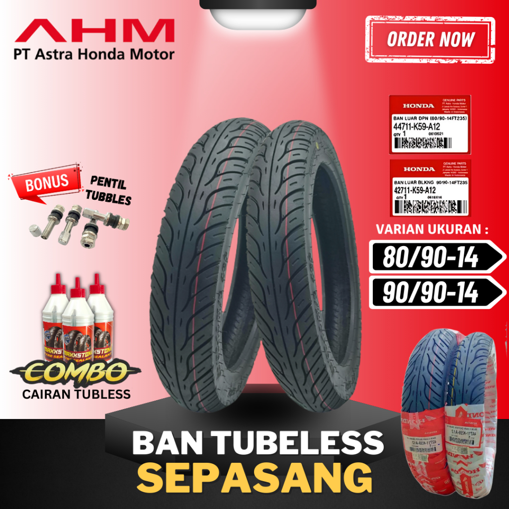 [SEPASANG MURAH] BAN AHM FEDERAL K59 ( 80/90-14 & 90/90-14 ) 42711-K59-A12  / 44711-K59-A12 BAN TUBE