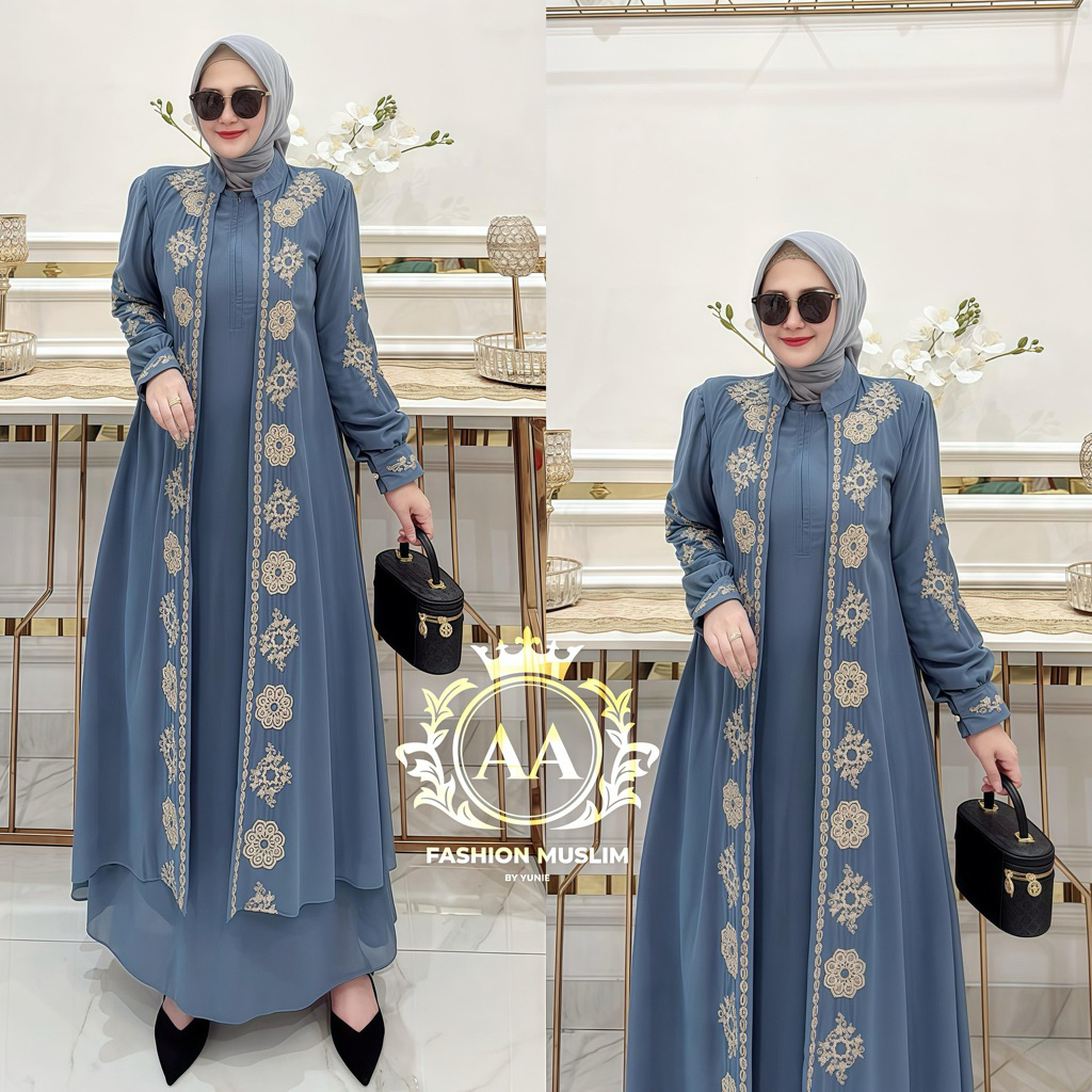 Abaya salma rompi pisah bahan ceruty babydoll abaya murah