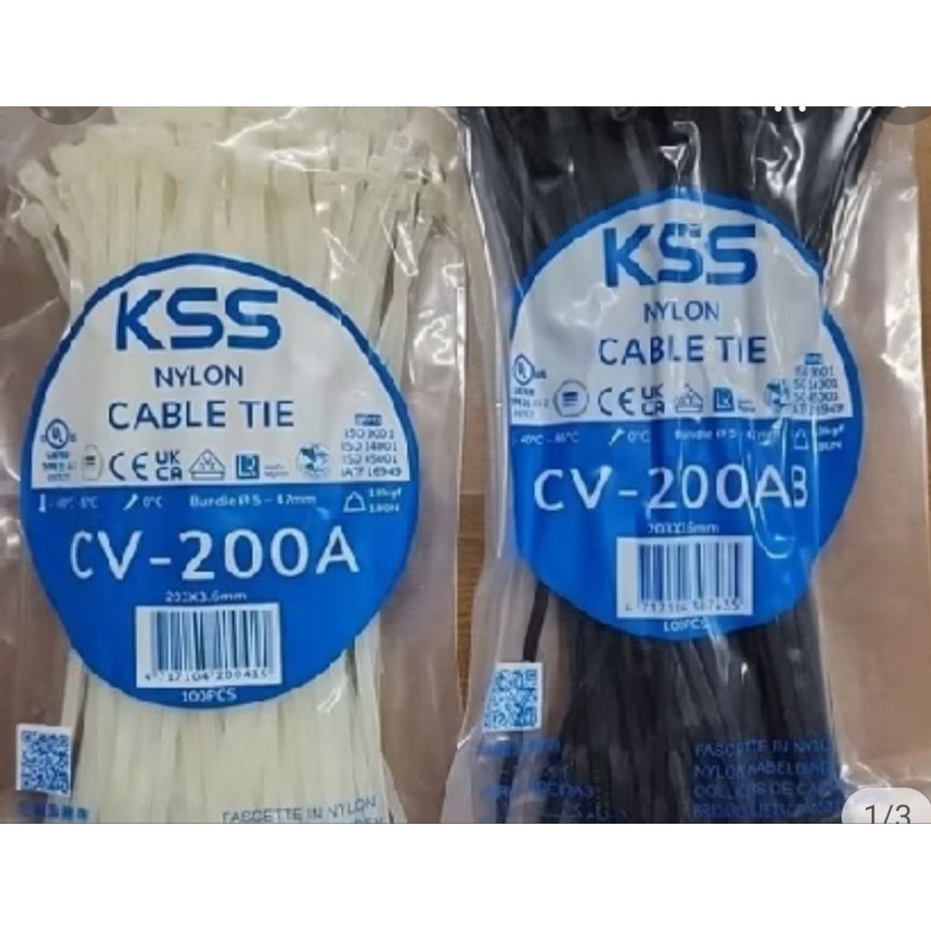 

kabel ties, tali ties KSS CV-200 / 20cm x3.6mm warna putih dan hitam