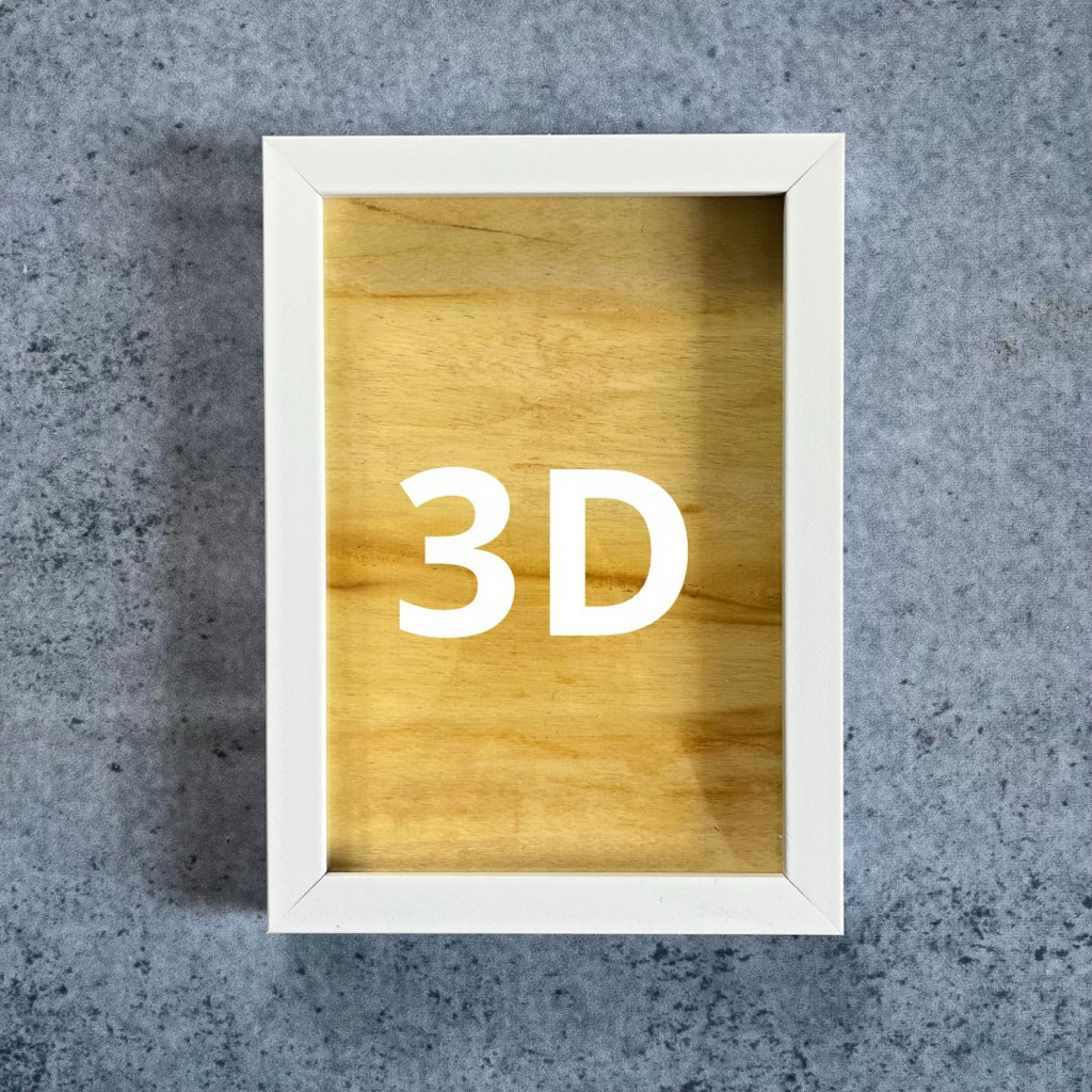 Pigura 3D bingkai A4 (21x30cm) frame putih polos minimalis