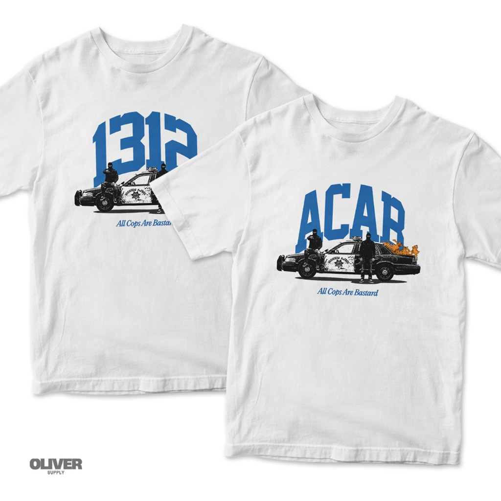 OLVR Kaos Kata Kata "ACAB 1312 All Cops Are Bast*rd" / Baju T shirt tulisan lucu keren nyindir polis