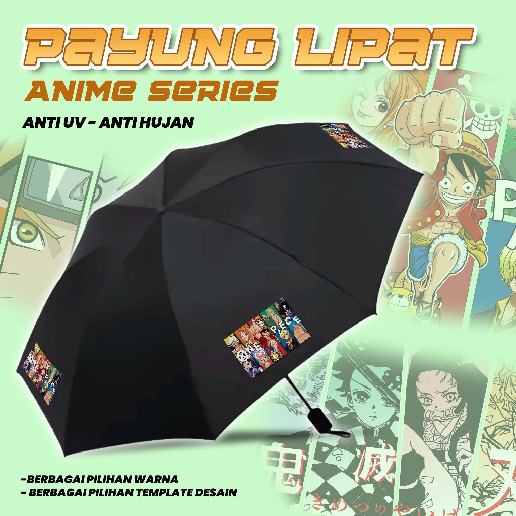 PAYUNG LIPAT CUSTOM GAMBAR ANIME BERBAGAI WARNA