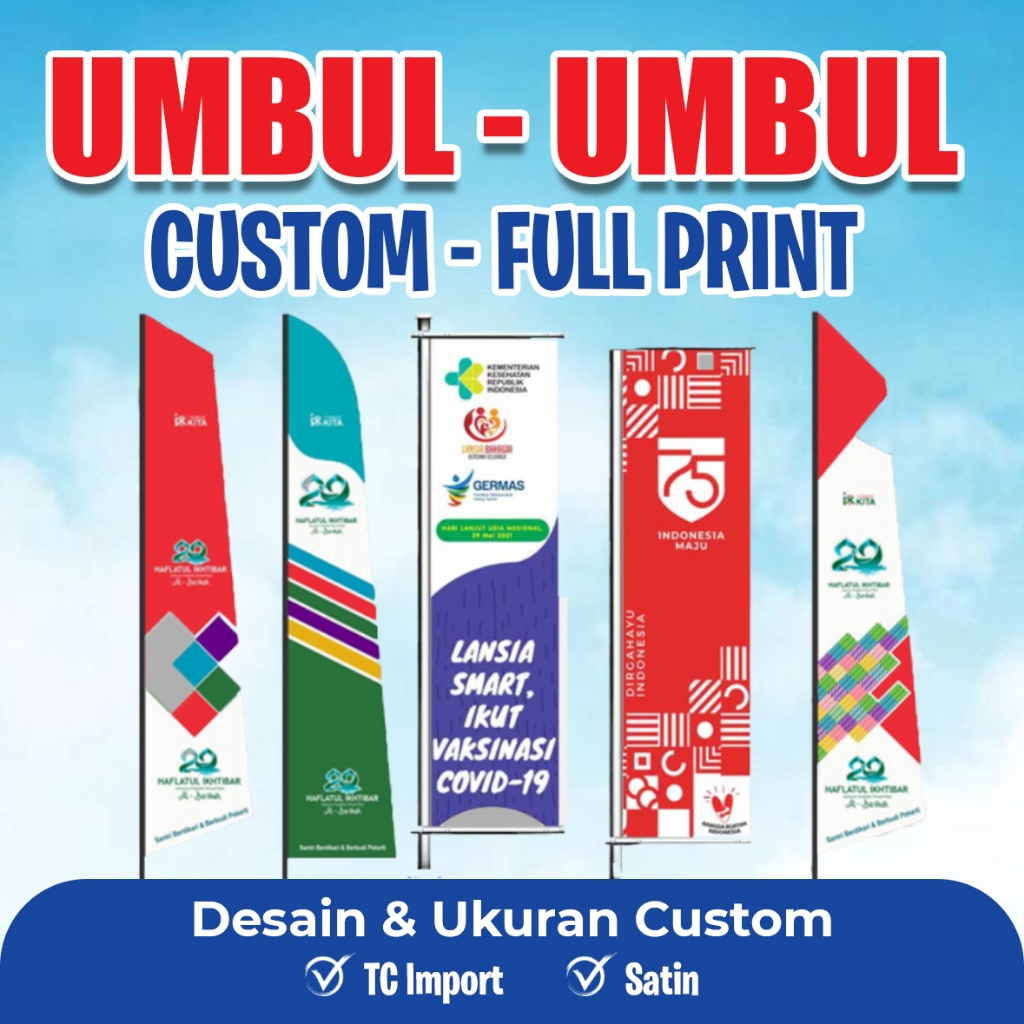 Cetak Umbul-Umbul Promo Event Tahan Cuaca | Umbul - umbul | Bendera | Spanduk Kain | Free desain | U