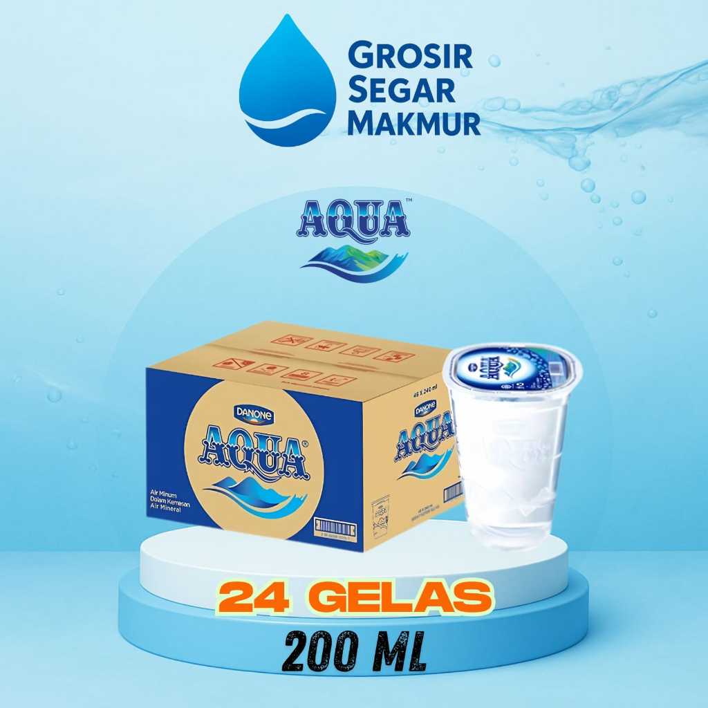 

AQUA Air Mineral 200ml x 48 cup/gelas (1 box)