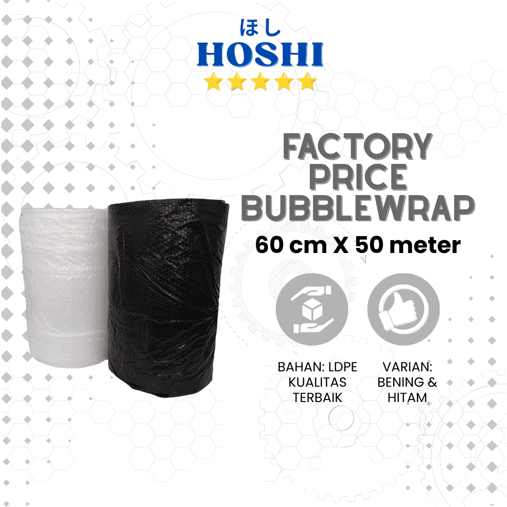 

HOSHI PLAST - Bubble Wrap 60cm x 50m - Bubble Wrap Surabaya sidoarjo - bubble murah packing kemasan bungkus plastik packaging wrap instant surabaya sidoarjo bubble gojek sameday packing lakban bungkus kemasan anti pecah
