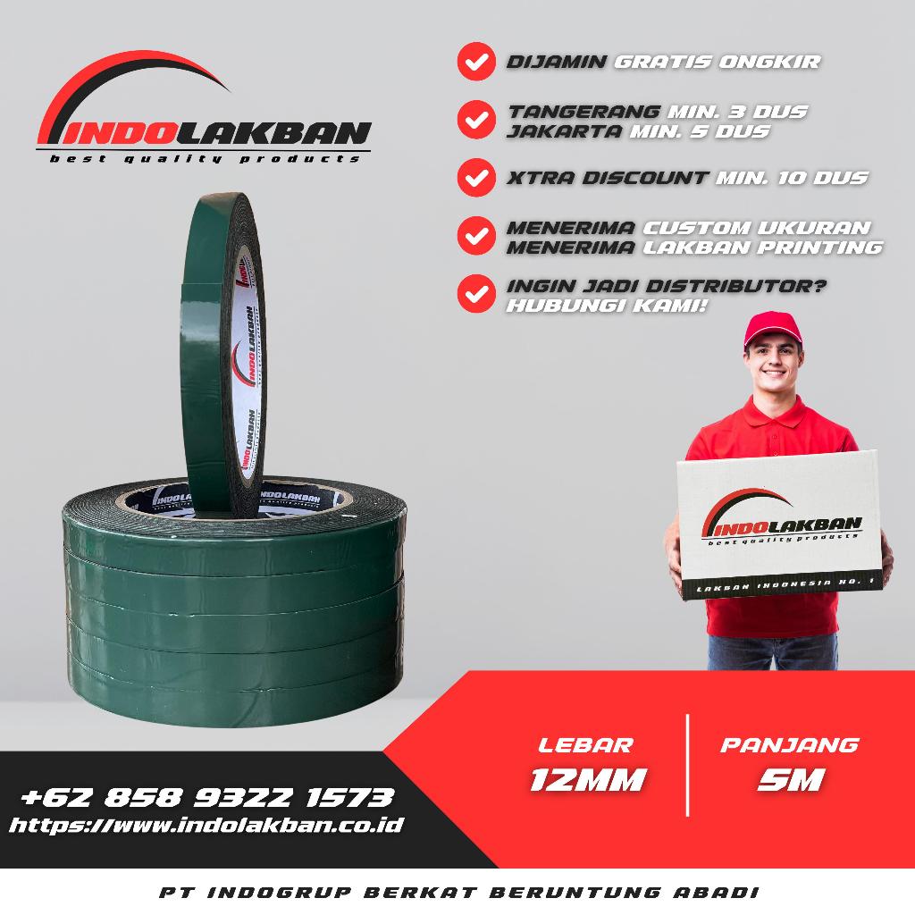 

Per Dus - INDOLAKBAN Double Tape Busa Foam 1/2 inch 6 yard - 12 mm 5 m