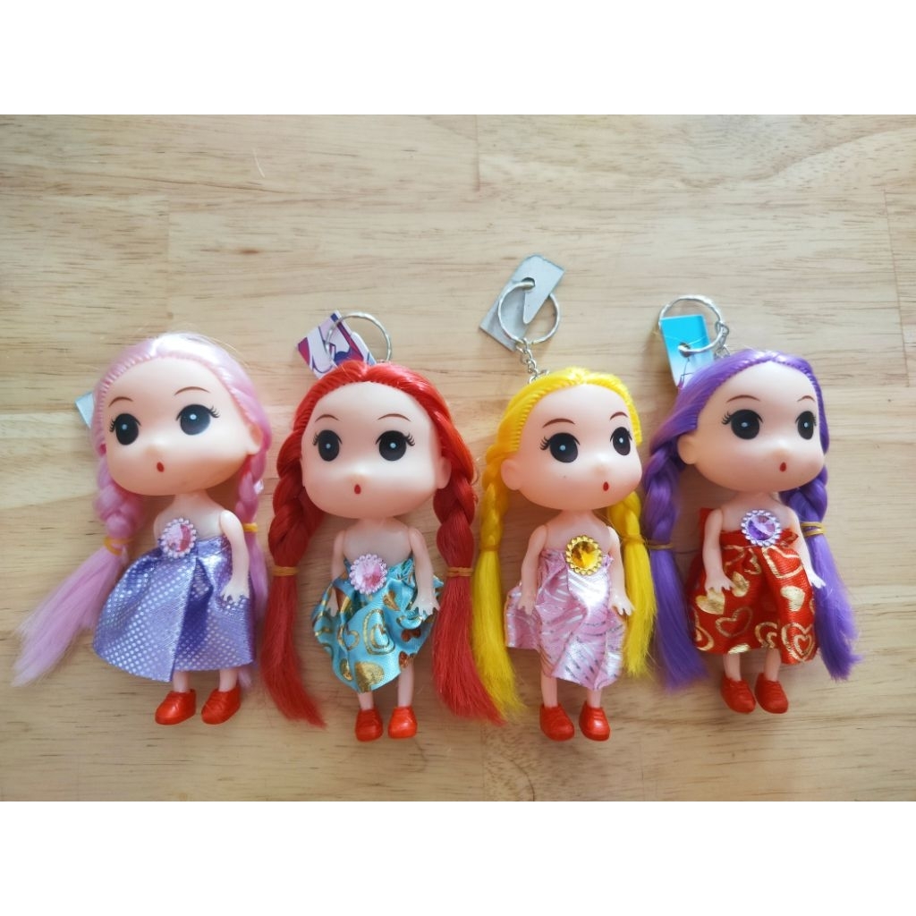 Gantungan kunci boneka Barbie/ Gantungan kunci lucu boneka warna warni