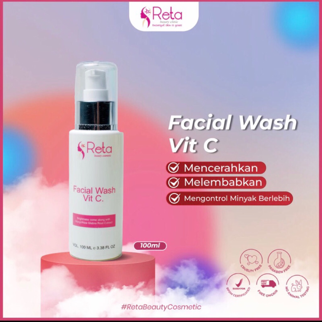 Facial Wash Vitamin C / pembersih wajah / reta beauty clinic / facial /  sabun pembersih wajah / was