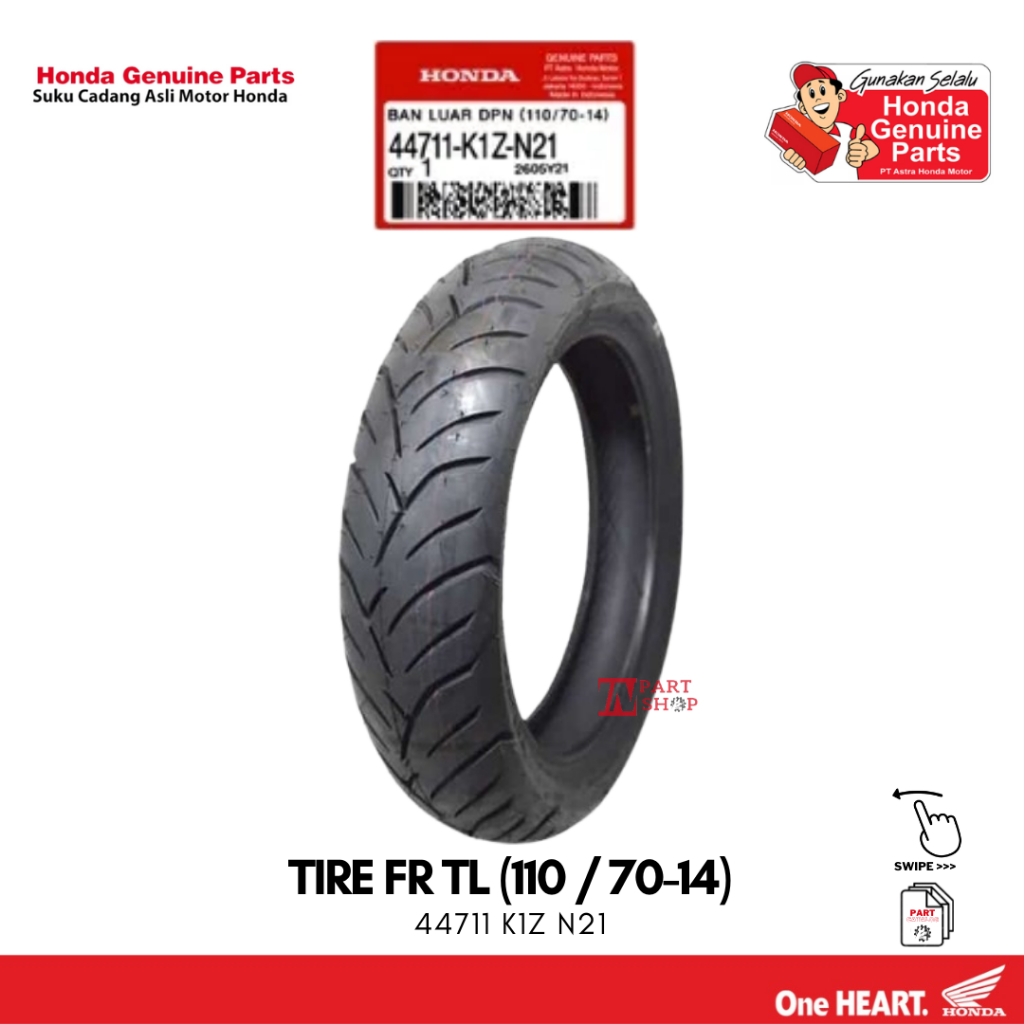 Ban Depan 110/70-14 (Tire FR TL 110/70-14) - PCX160 / 44711-K1Z-N21