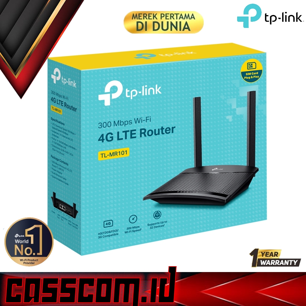 TP-Link TL-MR101 300 Mbps Wireless N 4G LTE Router Modem - TPlink 4G SimCard