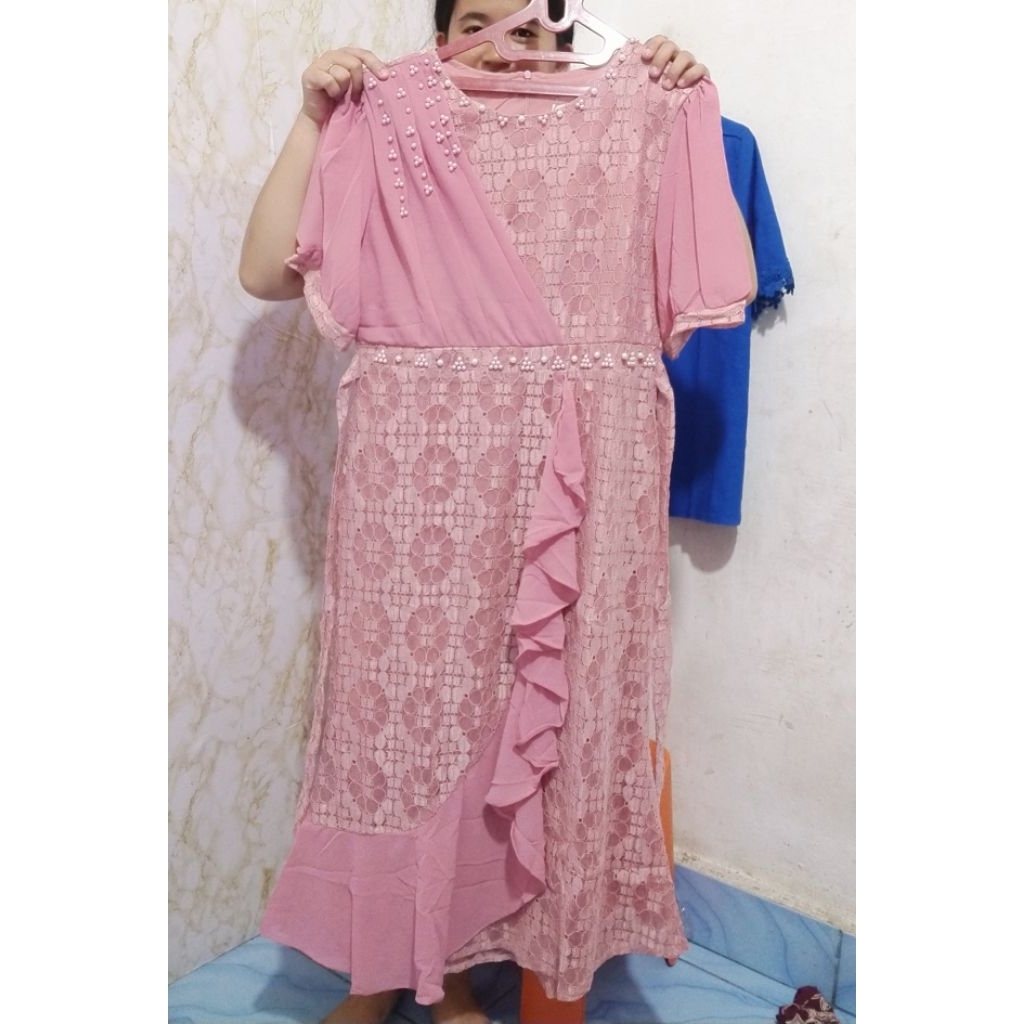 dress brokat semi Prancis