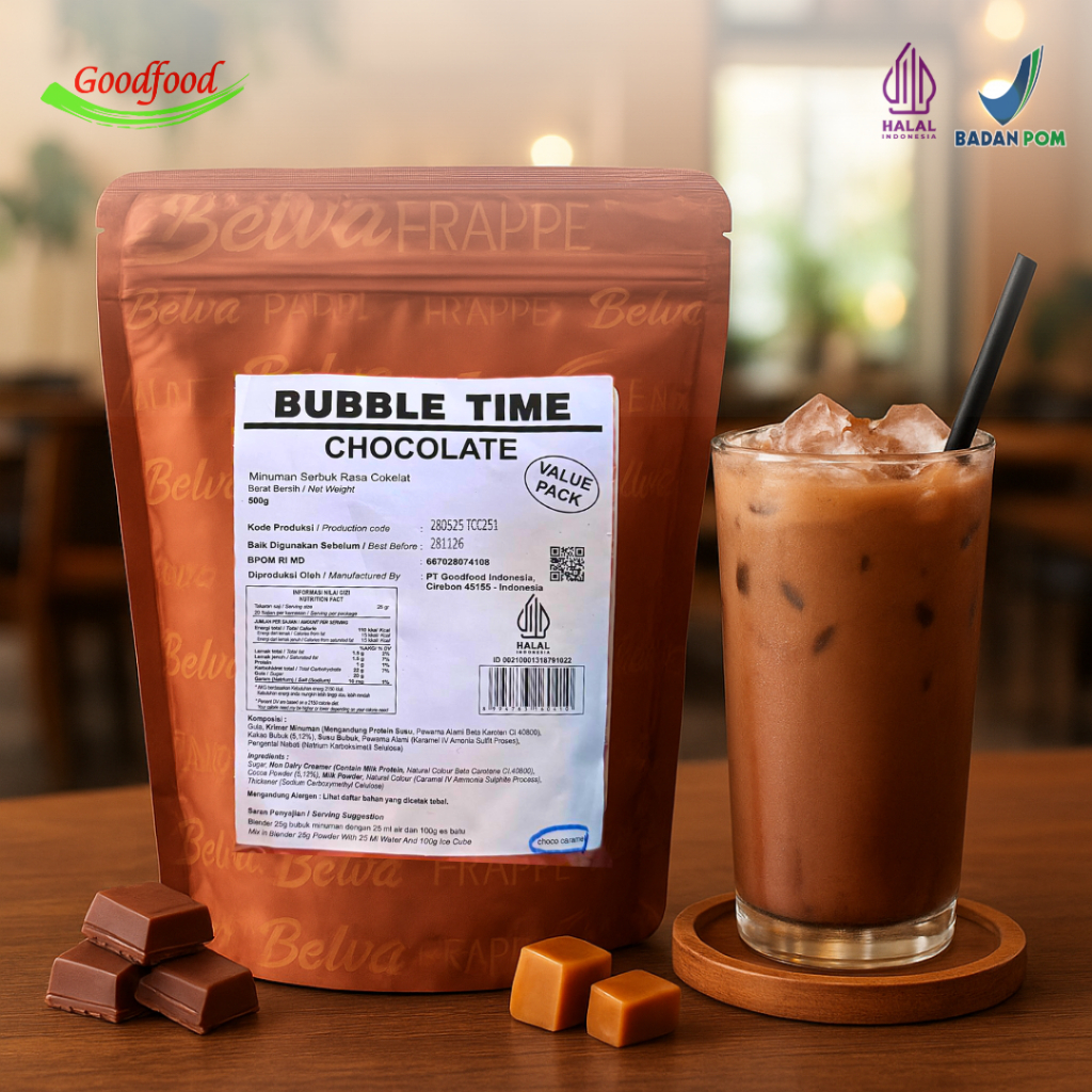 

(500gr Bubble Time) Bubuk minuman Chocolate Caramel Bubble Time 500 gram bubuk powder premium drink minuman kekinian 500gr