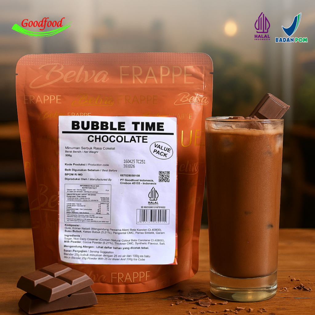 

(500gr Belva Bubble Time) Bubuk minuman Chocolate Bubble Time 500 gram bubuk powder premium drink minuman kekinian 500gr