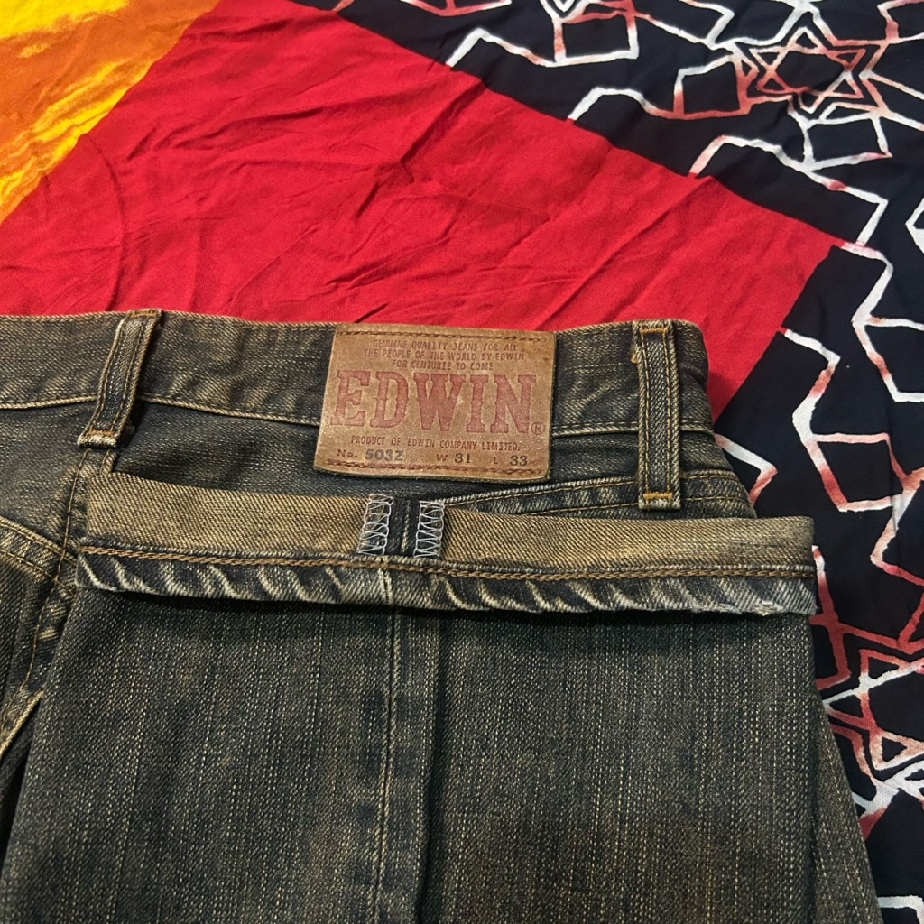 Celana Jeans Second “Edwin Japan No.503Z Straight Green Acid Denim”