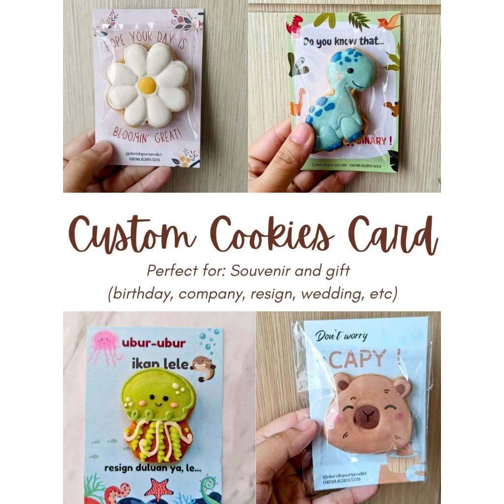 

Custom Cookies Card Handmade | Kado Perpisahan, Ulang Tahun, dan Souvenir Event - Cookies Card Hampers / Custom Cookies Card / Custom Cookies