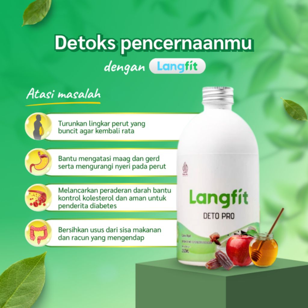 

Langfit - Deto Pro Cuka Apel + Madu Stevia Probiotik Chia Seed