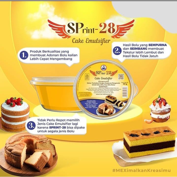 

Cake Emulsifier - SPrint 28 - SP 28 - SP - Pengemulsi Roti Kue 40gr