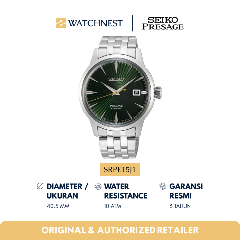 Jam Tangan Pria SEIKO PRESAGE SRPE15J1 Original Resmi Garansi 3 Tahun