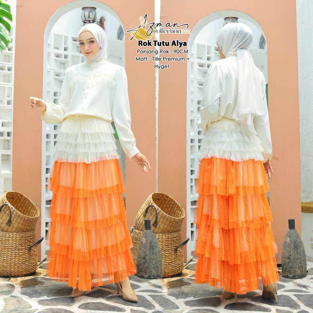 ROK TUTU ALYKA--Rok tutu tumpuk rempel combinasi--Rok tutu premium--Rok tutu panjang--Rok tutu tile 