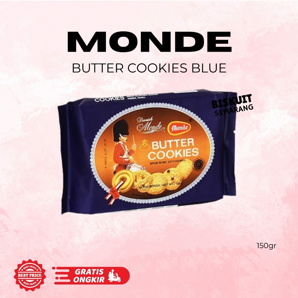 

Monde Butter Cookies Blue 150gr Cookies Kering Aneka Bentuk