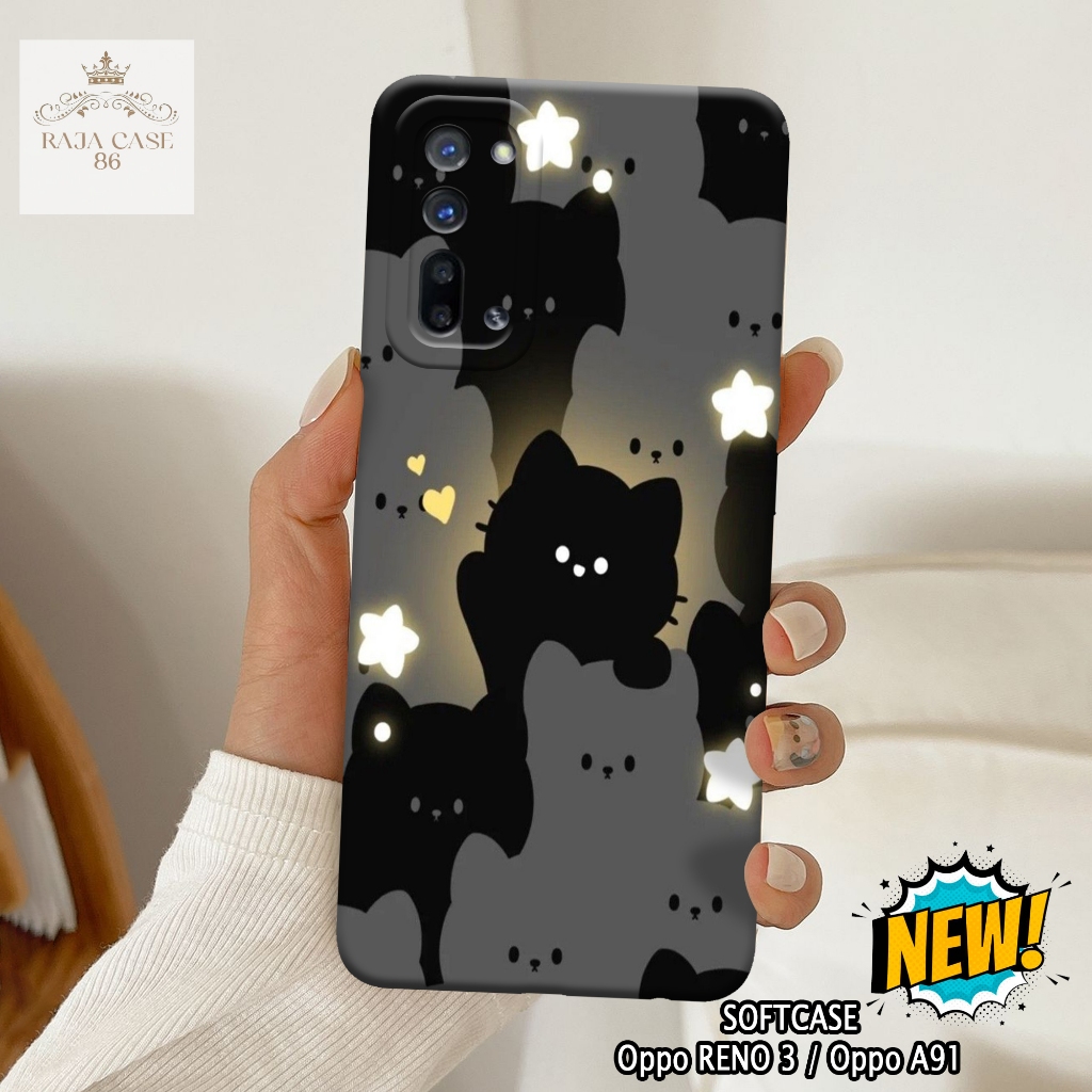 Case Oppo Reno 3 / Oppo A91 - Rajacase - casing Oppo Reno 3 - Motif case Kartun - Pelindung handphon