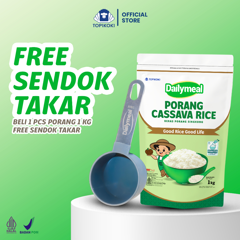 

Dailymeal - Porang Cassava Rice (Beras Porang) 1 kg – Alternatif Nasi Sehat, Kenyang Lebih Lama, Rendah Kalori