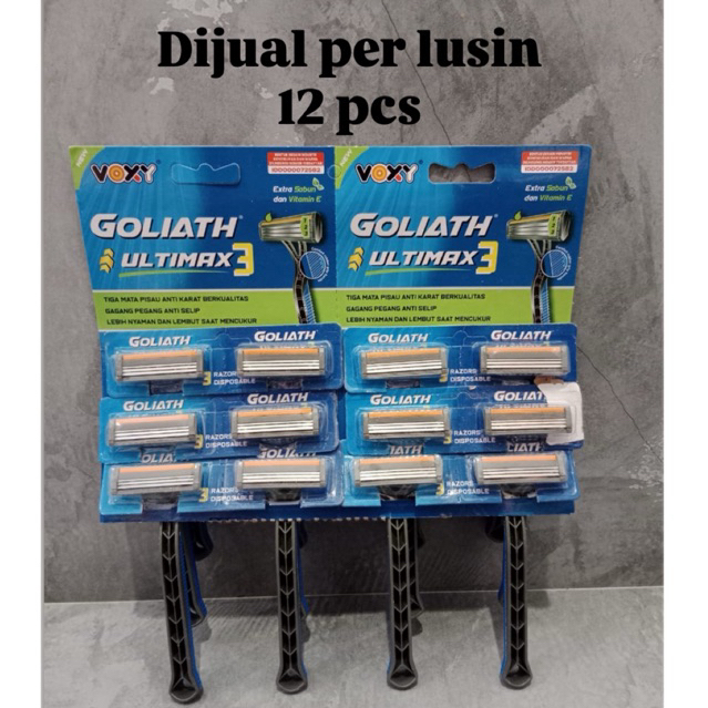 (1 LUSIN) Cukuran Kumis Goliath Ultimax 3 / Cukuran Kumis 3 Mata Pisau