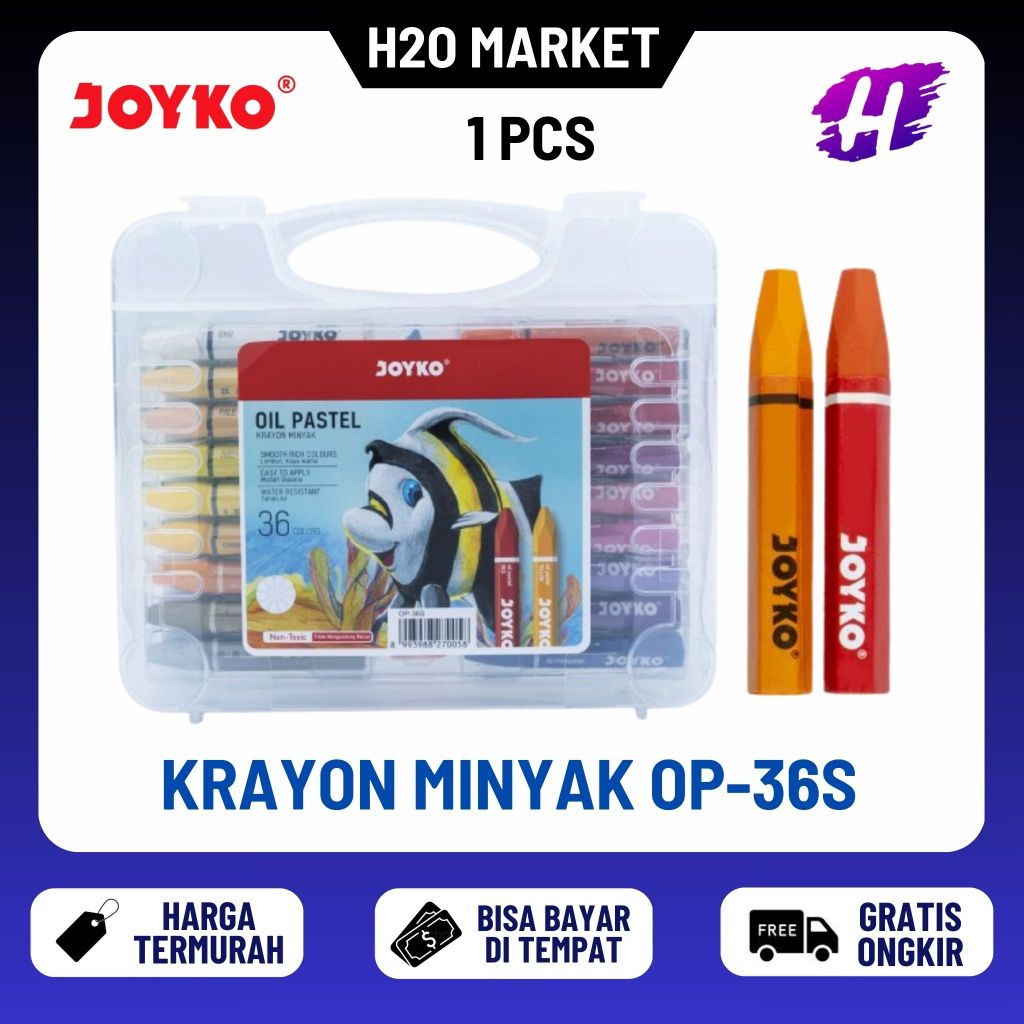 

❤️H2O❤️ Krayon Minyak Joyko 36 Warna / OP-36S Oil Pastel Crayon