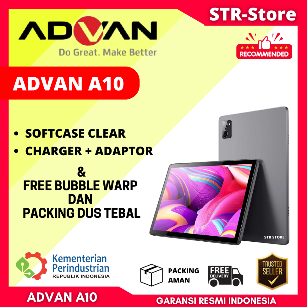 ADVAN A10 4/64 GB TABLET GARANSI RESMI ADVAN RAM 4 + 4 GB BATERAI 5000 mAh - ADVAN A10