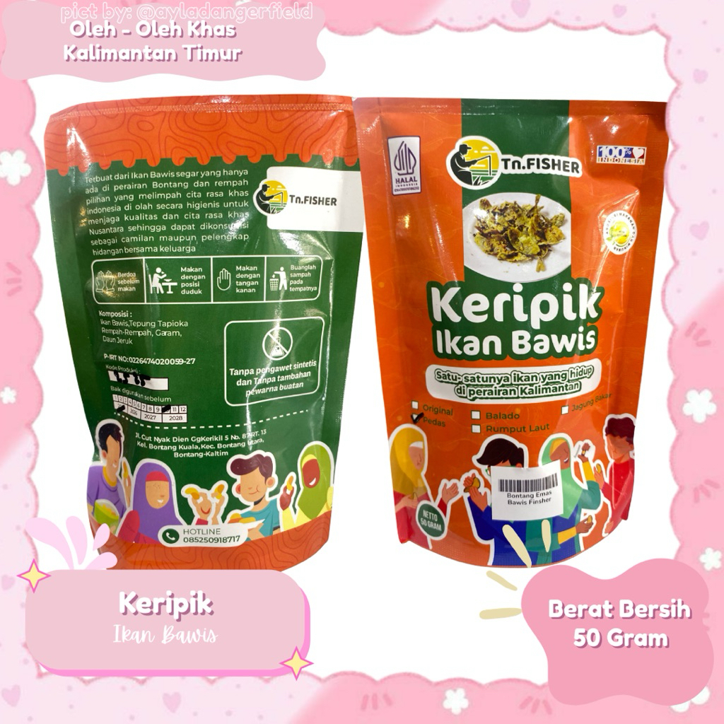 

Tn. Fisher Keripik Ikan Bawis 50Gram Oleh-oleh khas Kalimantan Timur