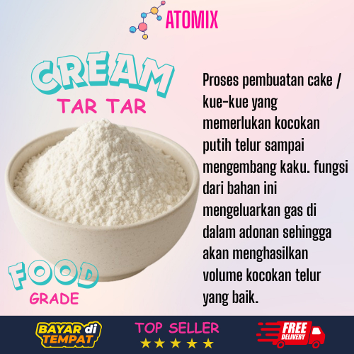 

CREAM OF TARTAR FOOD GRADE 1 KG BAHAN POWDER MAKANAN PENGENTAL PANGAN SAOS TELUR PENGEMBANG POWDER BAHAN BAKU KUE PASTRY JERMAN