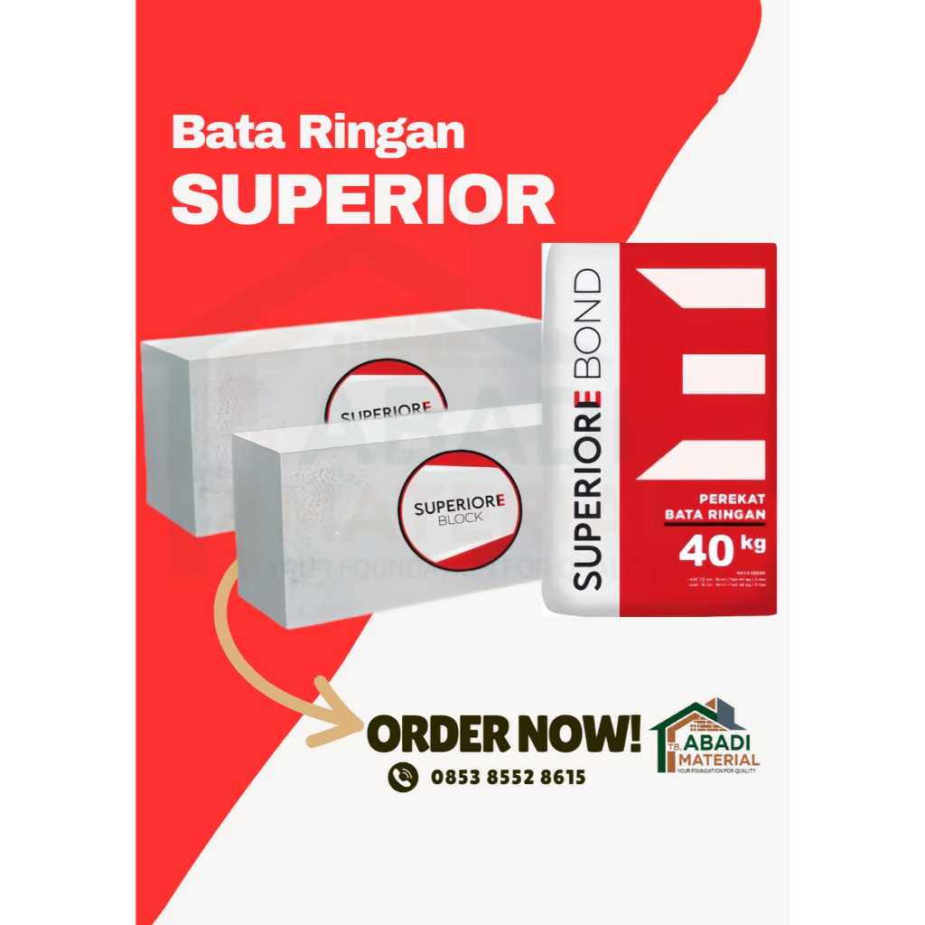 BATA RINGAN SUPERIOR free SEMEN PEREKAT - SURABAYA, SIDOARJO, GRESIK