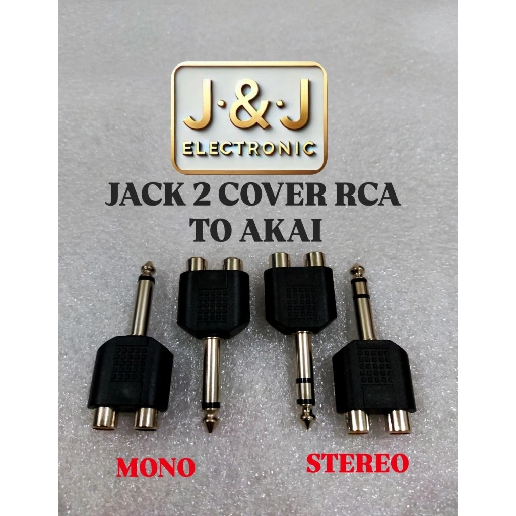 SAMBUNGAN JACK 2 COVER RCA TO AKAI MONO / STEREO JACK JECK JEK JAK AUDIO 2 MALE TO AKAI MONO / STERE