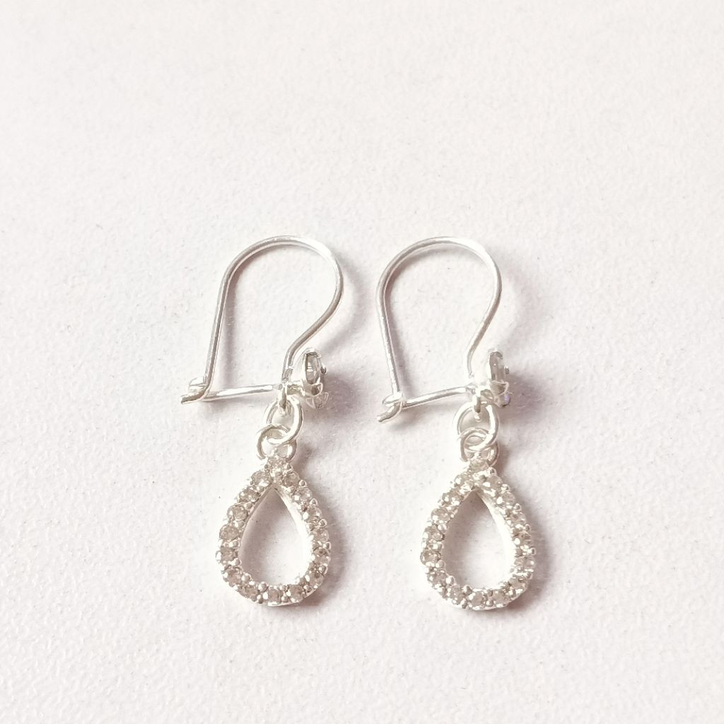 Anting Wanita Model Permata/Perak Asli 925/Lapis Emas Putih/Anting Wanita Dewasa