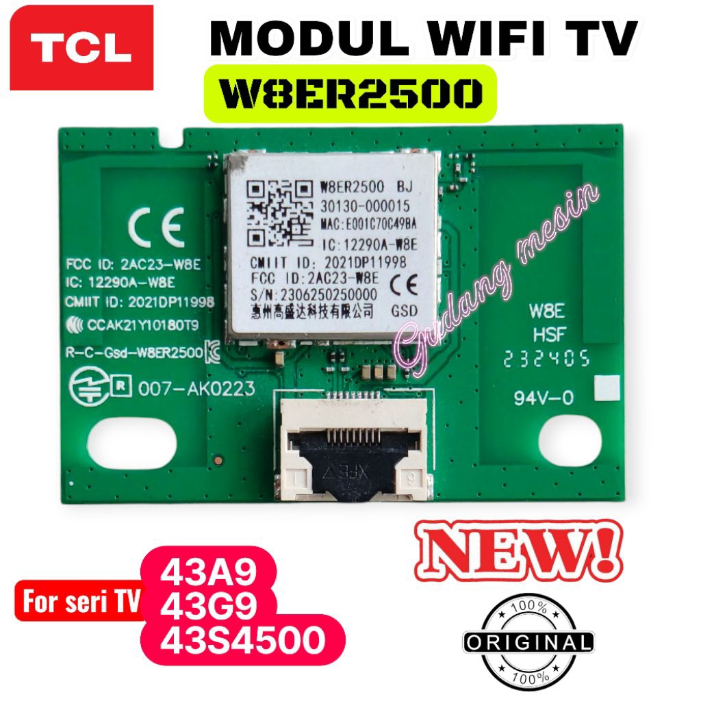 MODUL WIFI TV TCL 43A9 / 43G9 / 43S4500A