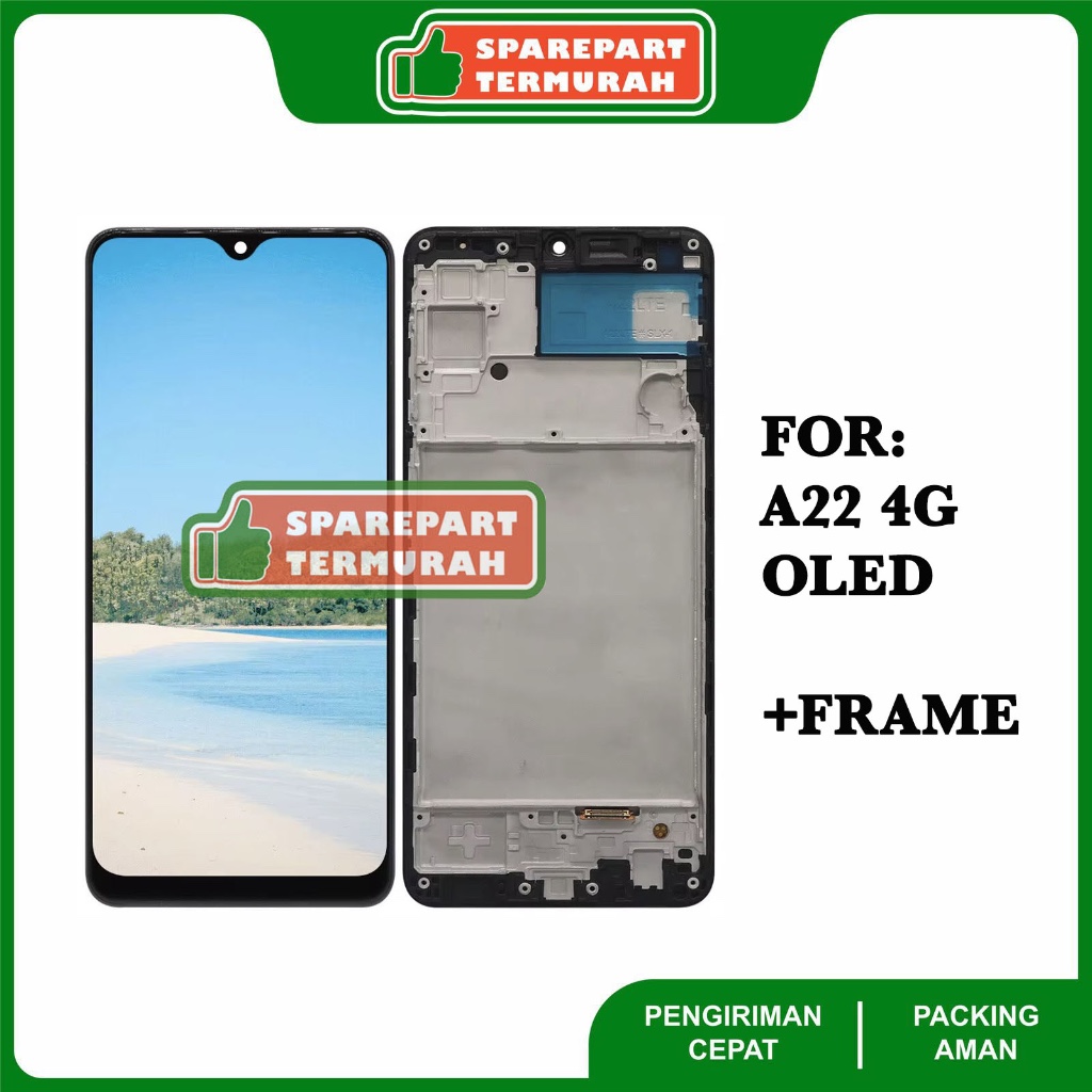 LCD For Samsung A22 4G - A225 +FRAME OLED BIG