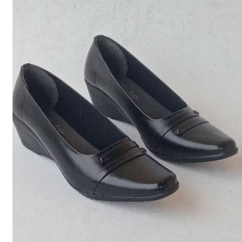 sepatu wanita pantofel kulit sapi hak 5 cm