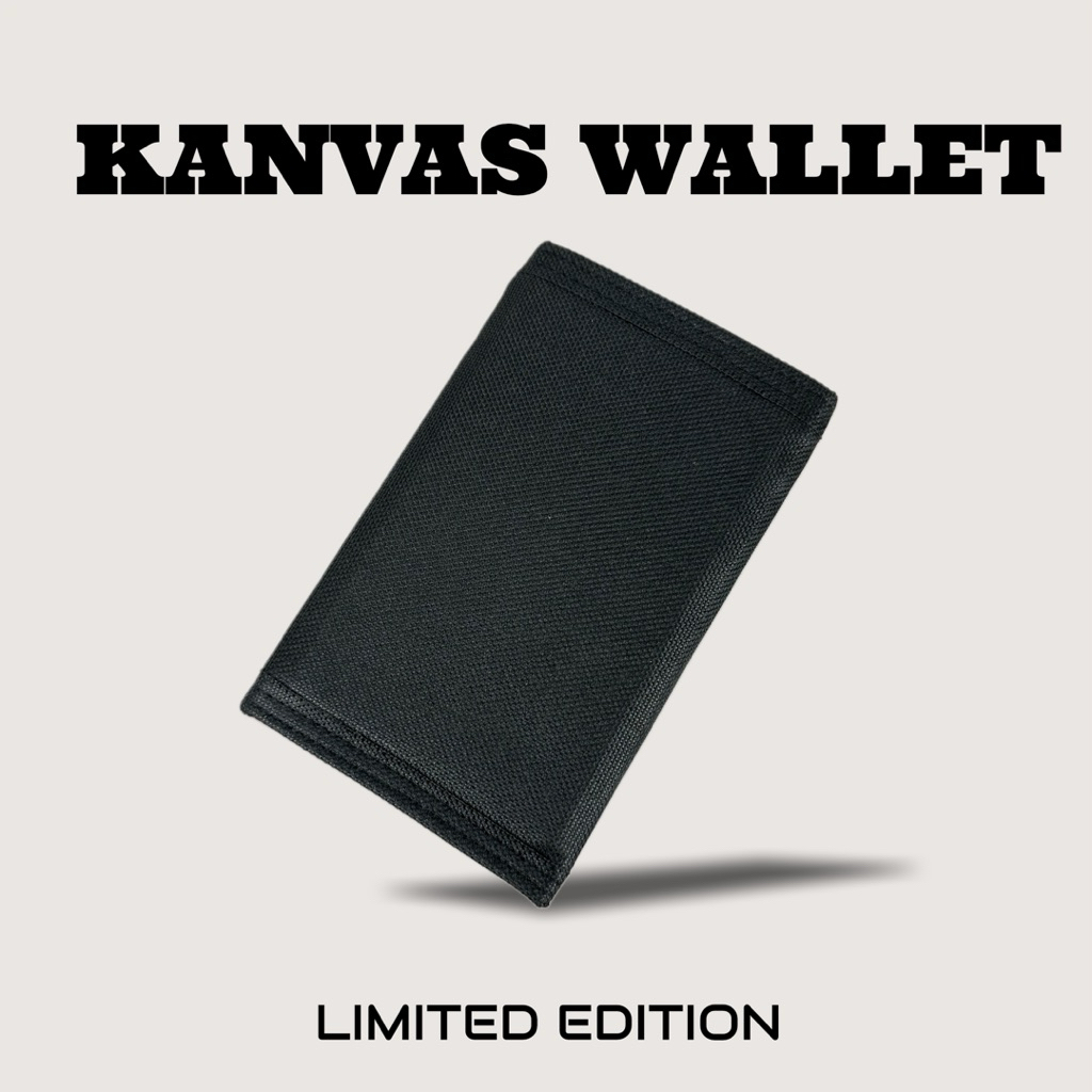 DOMPET PRIA LIPAT 3 KAIN KANVAS BLACK DOMPET PRIA KAIN LIPAT 3 SELETING DALAM DOMPET PRIA KAIN TEBAL