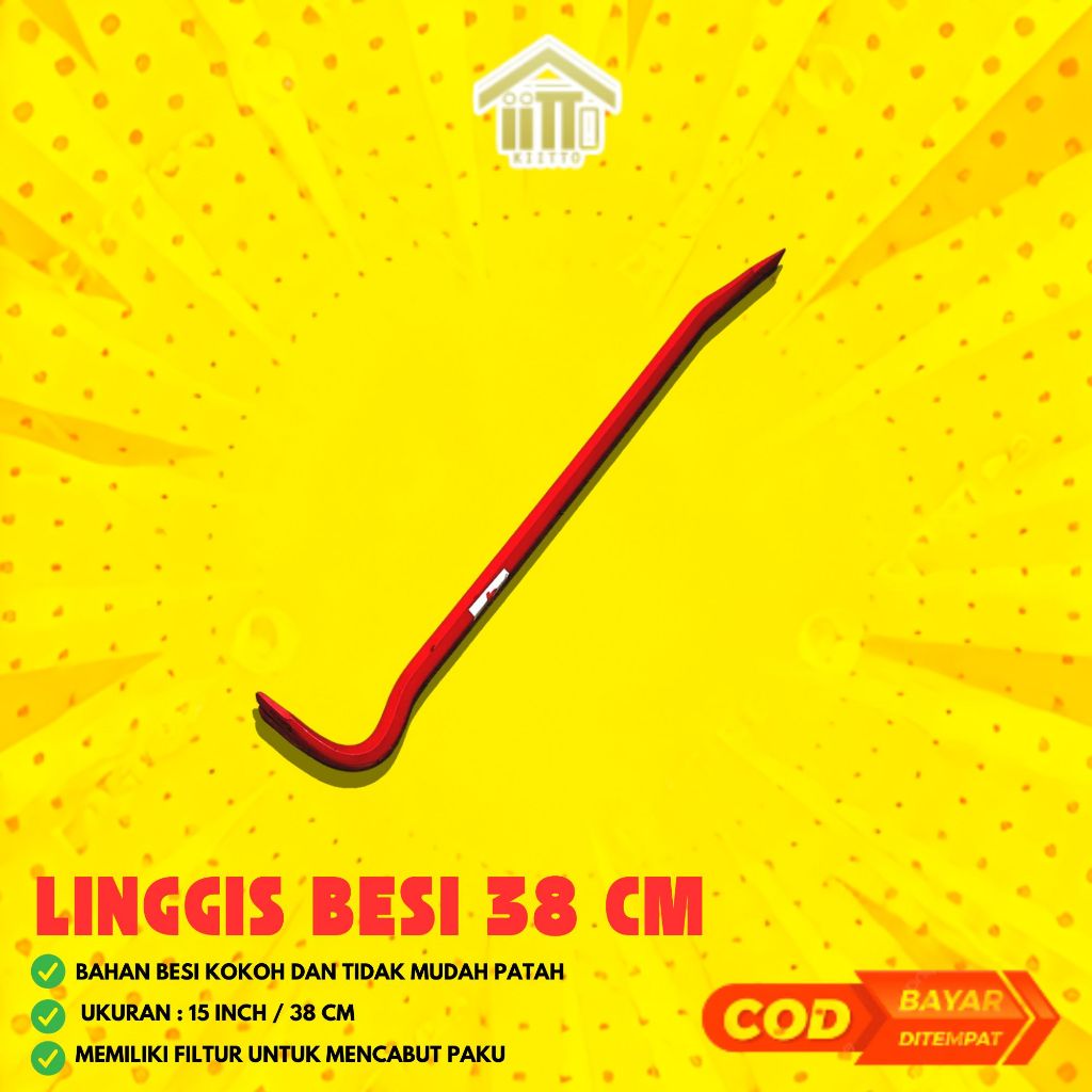 LINGGIS PENCABUT PAKU 38 CM / LINGGIS BESI PANJANG BESAR 38 CM / LINGGIS BESI 15 INCH