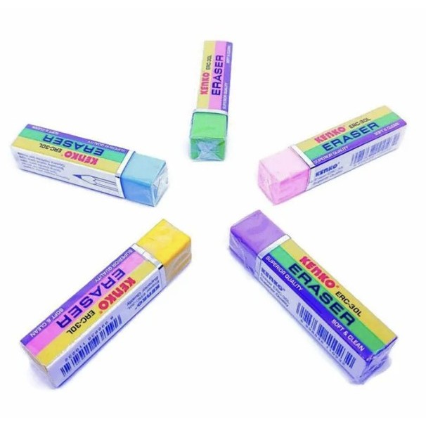 

Penghapus Kenko Warna Warni Panjang ERC-30L Gasing [Harga per 5 PCS WARNA MIX/CAMPUR]