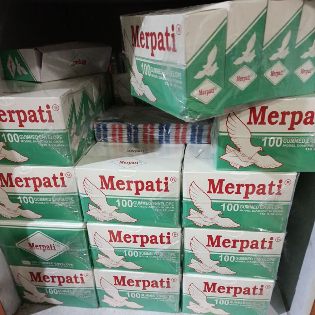 

1 slop isi 5 pak amplop merpati kecil perekat