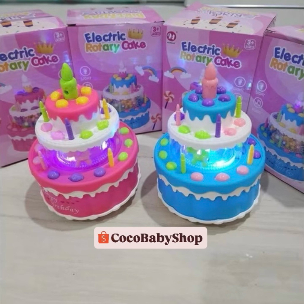 Mainan Anak Kue Ulang Tahun / Hadiah Cake Birthday Unicorn / Kue unicorn LED / Kue Ultah lampu dan m