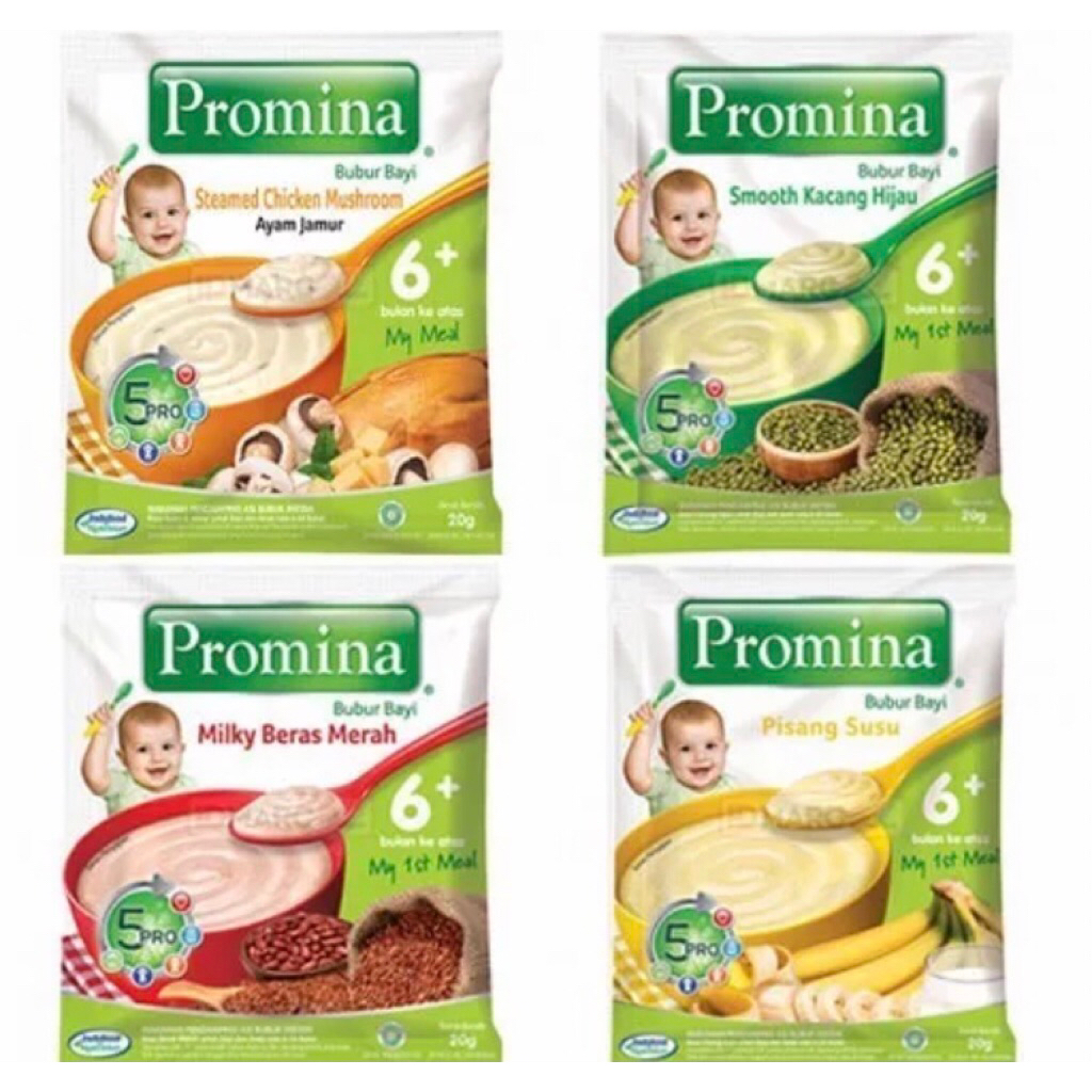 Promina Bubur Bayi 6+ Bulan 1 Renceng isi 8 Sachet 20gr