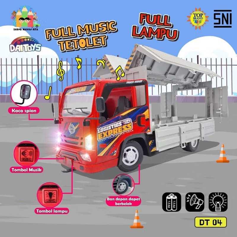 MAINAN ANAK MOBIL TRUCK WINGBOX OLENG JUMBO BASURI ADA MUSIK TELOLET DAN LAMPU PINTU BISA DIBUKA DT0