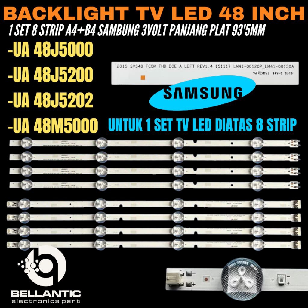 BACKLIGHT TV LED SAMSUNG 48 INCH UA-48J5000- UA-48J5100- UA-48J5200- UA-48M5000 BACKLIGHT TV LED SAM
