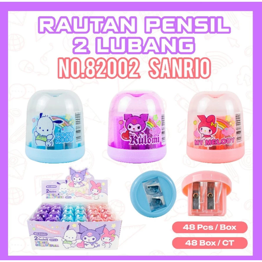 

Pensil 2B Serutan / Ongotan Sanrio 2Lubang / Rautan Fancy