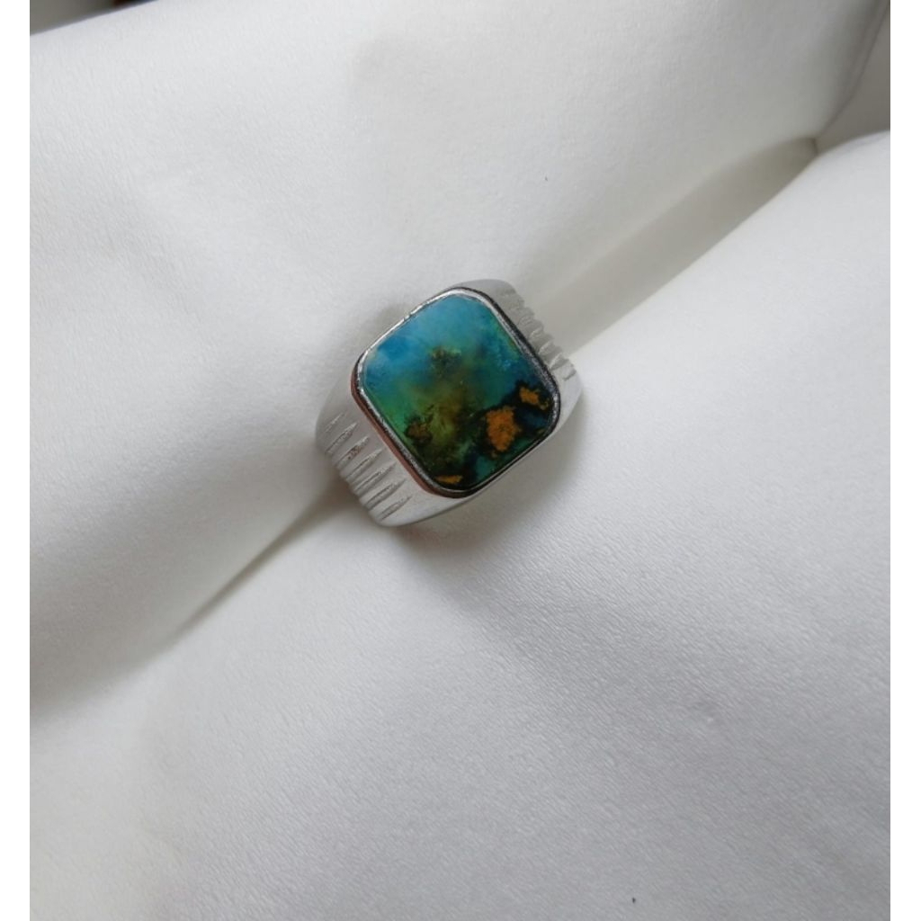 Cincin Bacan kembang kotak natural