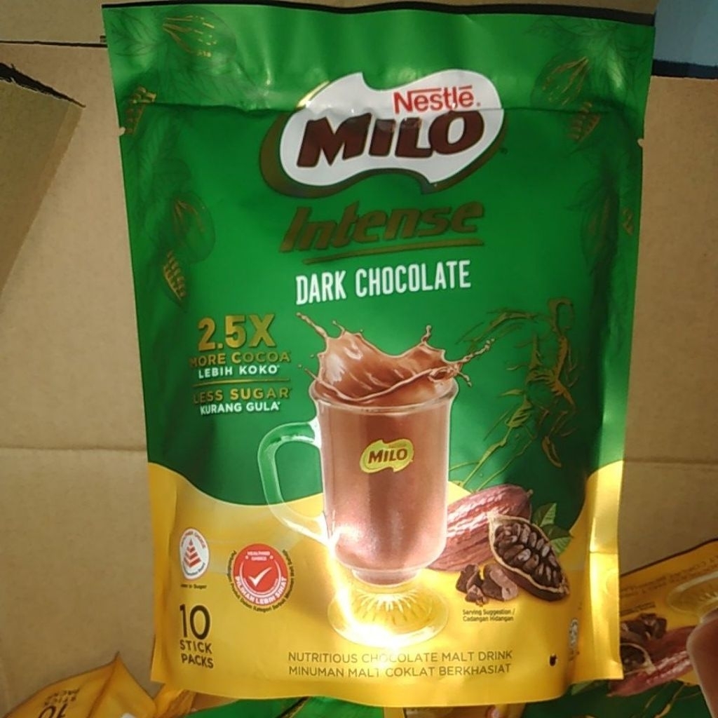 Minuman Coklat Milo Intense 24 bungkus 1kotak