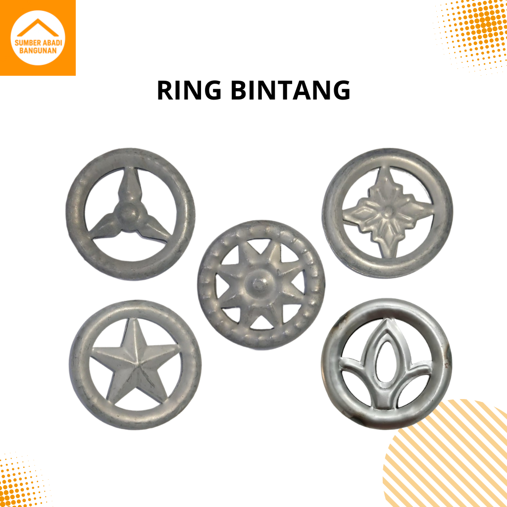 ORNAMEN RING BINTANG/ RING BINTANG ORNAMEN PAGAR BESI/ RING BINTANG 3 4 5 8 TULIP/ ORNAMEN PAGAR/ OR